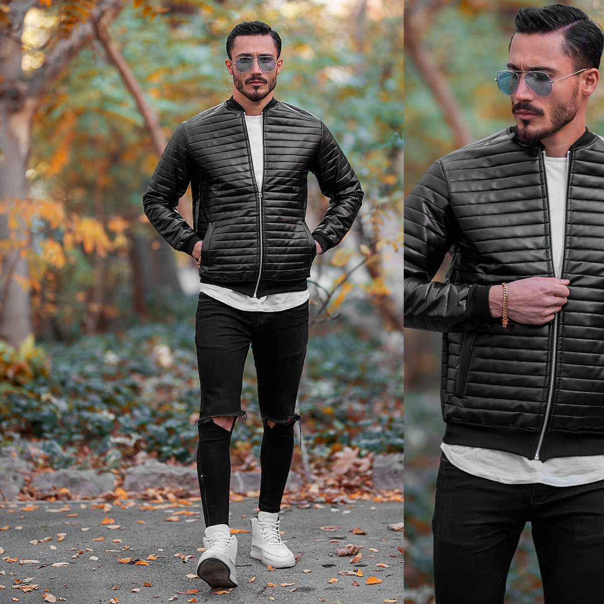 کاپشن چرم alex مشکی